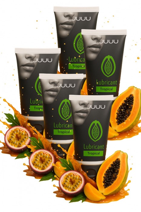 Набор из 5 съедобных лубрикантов JUJU со вкусом тропических фруктов - JuJu - купить с доставкой в Волгодонске