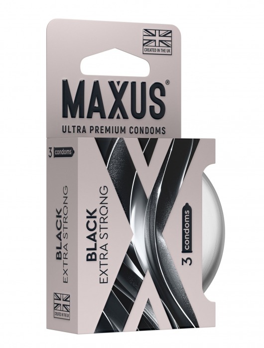 Черные утолщенные презервативы MAXUS Extra Strong с железным кейсом - 3 шт. - Maxus - купить с доставкой в Волгодонске