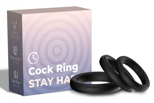 Набор из 3 черных эрекционных колец Stay Hard - Boys of Toys - в Волгодонске купить с доставкой