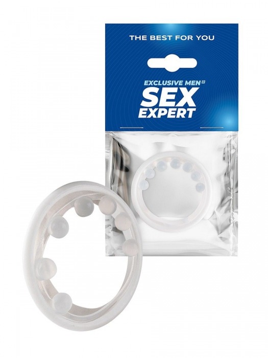 Эрекционное кольцо с мягкой стимулирующей насадкой - Sex Expert - в Волгодонске купить с доставкой