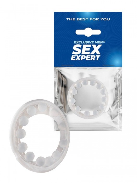 Эрекционное кольцо со стимулирующими шариками на поверхности - Sex Expert - в Волгодонске купить с доставкой