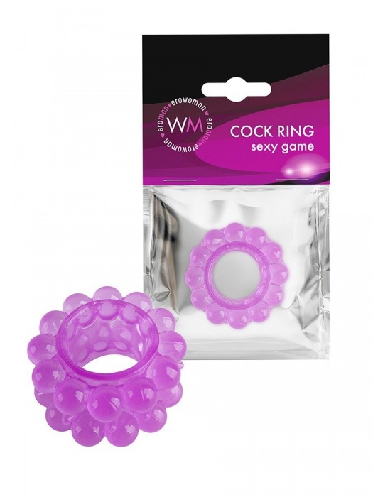 Лиловое эрекционное кольцо с 2 рядами стимулирующих шариков - Erowoman-Eroman - в Волгодонске купить с доставкой