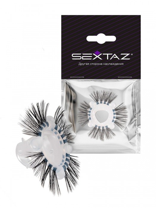Эластичное эрекционное кольцо с черными «ресничками» - Sextaz - в Волгодонске купить с доставкой