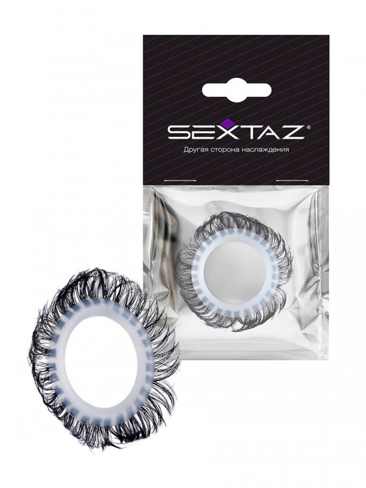 Эластичное эрекционное колечко с черными «ресничками» - Sextaz - в Волгодонске купить с доставкой
