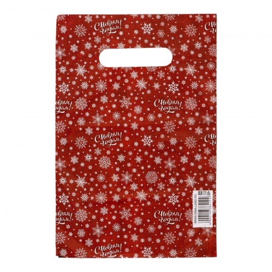 Красный подарочный новогодний пакет с вырубной ручкой (20х30 см) - Сима-Ленд - купить с доставкой в Волгодонске