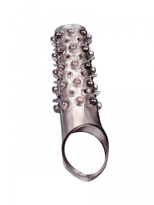 Дымчатая насадка на пенис с шипами и выпуклостями - 12 см. - Sex Expert - в Волгодонске купить с доставкой