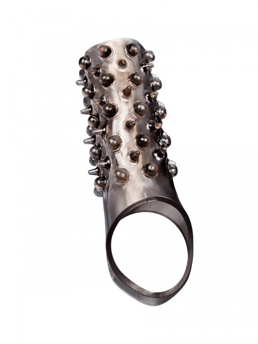 Дымчатая насадка на пенис с шипами и выпуклостями - 12,5 см. - Sex Expert - в Волгодонске купить с доставкой