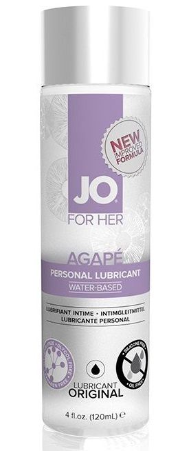 Женский лубрикант на водной основе JO AGAPE LUBRICANT ORIGINAL - 120 мл. - System JO - купить с доставкой в Волгодонске