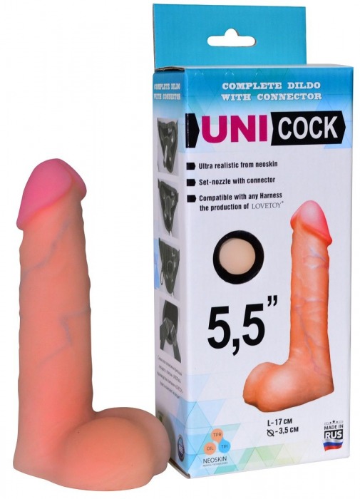 Фаллическая насадка Харнесс UNICOCK 5,5  - 17 см. - LOVETOY (А-Полимер) - купить с доставкой в Волгодонске