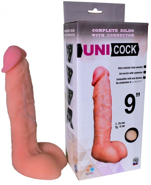 Фаллическая насадка Харнесс UNICOCK 9  - 24 см. - LOVETOY (А-Полимер) - купить с доставкой в Волгодонске