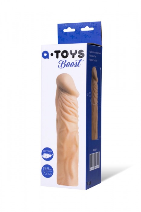 Насадка с ярко выраженной головкой и рельефным стволом - 19 см. - A-toys - в Волгодонске купить с доставкой