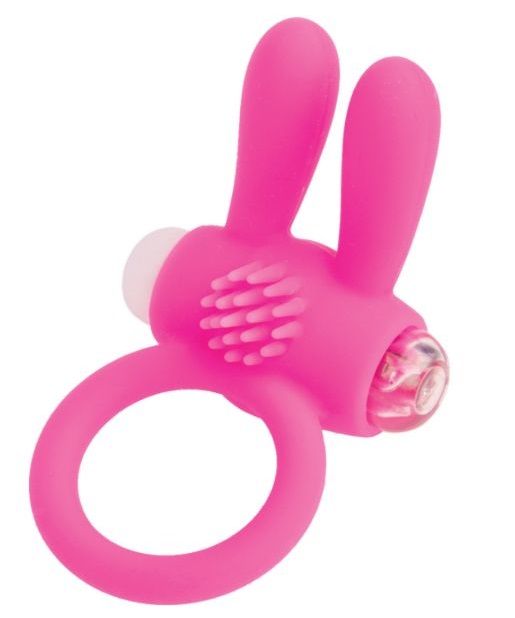 Розовое эрекционное виброкольцо A-toys с ушками - A-toys - в Волгодонске купить с доставкой