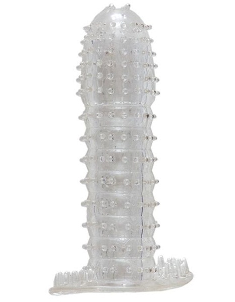 Гелевая прозрачная насадка c шипами - 12 см. - Toyfa Basic - в Волгодонске купить с доставкой