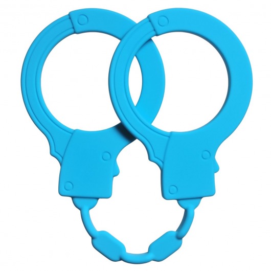 Голубые силиконовые наручники Stretchy Cuffs Turquoise - Lola Games - купить с доставкой в Волгодонске