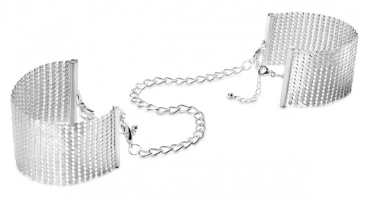 Серебристые наручники-браслеты Desir Metallique Handcuffs - Bijoux Indiscrets - купить с доставкой в Волгодонске