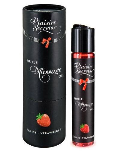 Массажное масло с ароматом клубники Huile de Massage Gourmande Fraise des Bois - 59 мл. - Plaisir Secret - купить с доставкой в Волгодонске