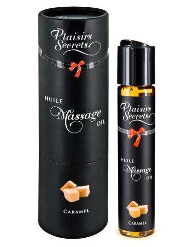 Массажное масло с ароматом карамели Huile de Massage Gourmande Caramel - 59 мл. - Plaisir Secret - купить с доставкой в Волгодонске