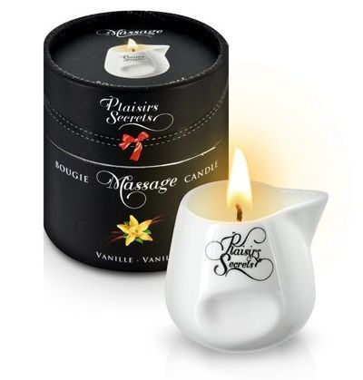 Массажная свеча с ароматом ванили Bougie Massage Gourmande Vanille - 80 мл. - Plaisir Secret - купить с доставкой в Волгодонске