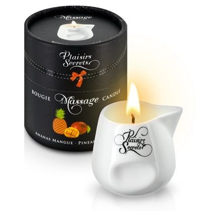 Массажная свеча с ароматом манго и ананаса Bougie de Massage Ananas Mangue - 80 мл. - Plaisir Secret - купить с доставкой в Волгодонске