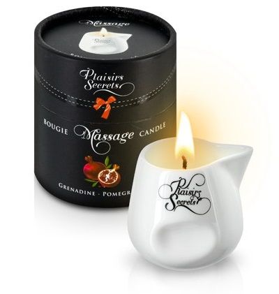 Массажная свеча с ароматом граната Bougie de Massage Gourmande Grenadine - 80 мл. - Plaisir Secret - купить с доставкой в Волгодонске