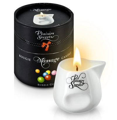 Массажная свеча с ароматом бубль-гума Bougie de Massage Gourmande Bubble Gum - 80 мл. - Plaisir Secret - купить с доставкой в Волгодонске