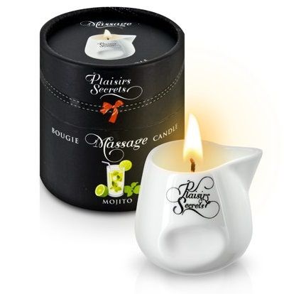 Массажная свеча с ароматом мохито Bougie de Massage Mojito - 80 мл. - Plaisir Secret - купить с доставкой в Волгодонске