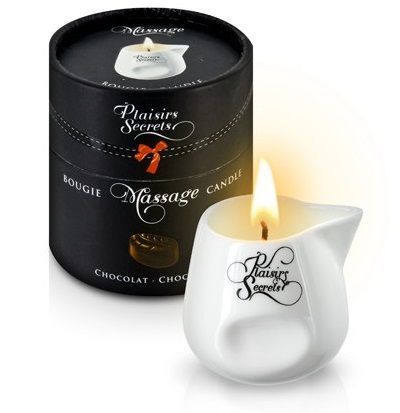 Массажная свеча с ароматом шоколада Bougie de Massage Gourmande Chocolat - 80 мл. - Plaisir Secret - купить с доставкой в Волгодонске