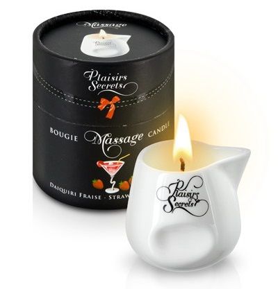 Массажная свеча с ароматом клубничного дайкири Bougie de Massage Daikiri Fraise - 80 мл. - Plaisir Secret - купить с доставкой в Волгодонске