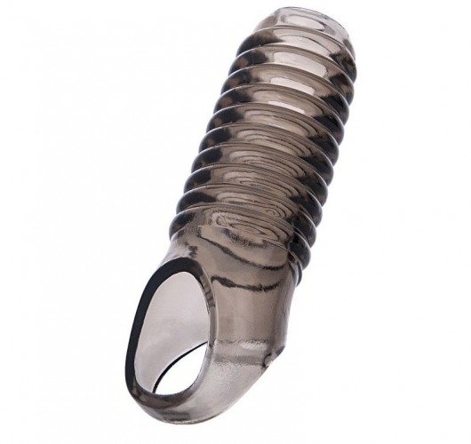 Дымчатая насадка с рёбрышками и подхватом мошонки ToyFa XLover - 12,5 см. - ToyFa - в Волгодонске купить с доставкой