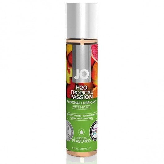 Смазка с ароматом тропических фруктов JO Flavored Tropical Passion - 30 мл. - System JO - купить с доставкой в Волгодонске