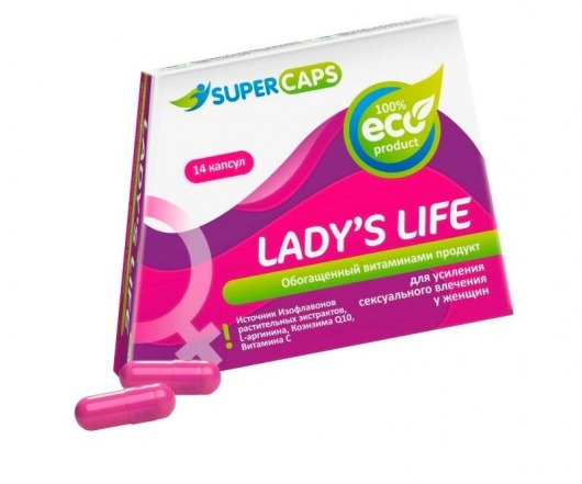 Возбуждающие капсулы Ladys Life - 14 капсул (0,35 гр.) - SuperCaps - купить с доставкой в Волгодонске