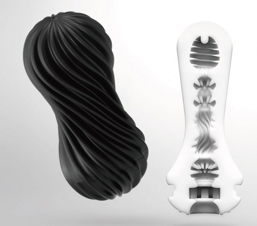 Мастурбатор FLEX Rocky Black с плотным рельефом - Tenga - в Волгодонске купить с доставкой