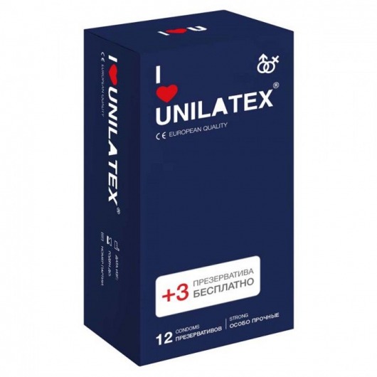 Ультрапрочные презервативы Unilatex Extra Strong - 12 шт. + 3 шт. в подарок - Unilatex - купить с доставкой в Волгодонске