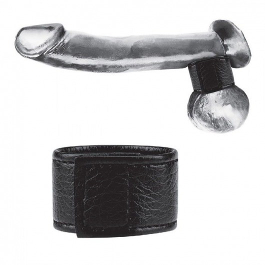Чёрная утяжка на мошонку 1  Velcro Ball Stretcher - BlueLine - купить с доставкой в Волгодонске