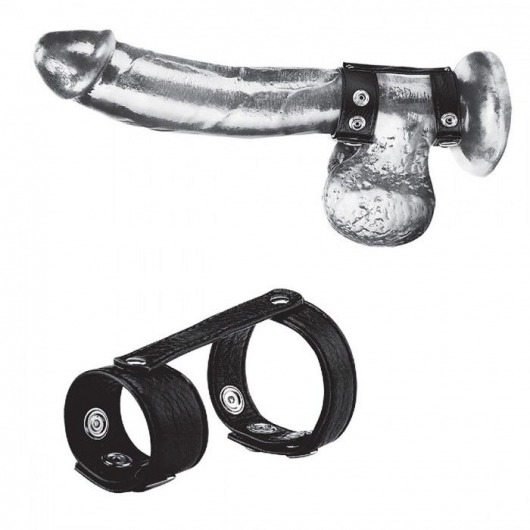 Утяжка на пенис с клёпками Duo Snap Cock And Ball Ring - BlueLine - купить с доставкой в Волгодонске