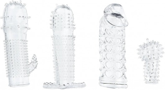 Набор из 4 насадок на член Pleasured Penis Enhancement Sleeve 4 Pack - XR Brands - в Волгодонске купить с доставкой