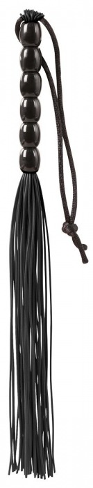 Чёрная мини-плеть из резины Rubber Mini Whip - 22 см. - Blush Novelties - купить с доставкой в Волгодонске