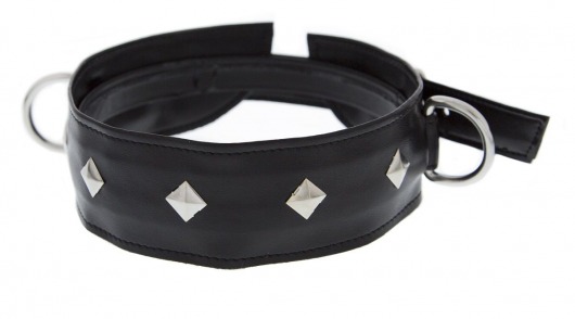 Полиуретановый ошейник с пуклями и D-кольцами Collar with Studs - Blush Novelties - купить с доставкой в Волгодонске