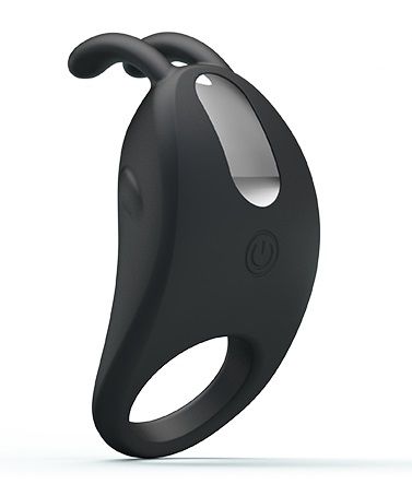 Чёрное эрекционное кольцо с вибрацией Rabbit Vibrator - Baile - в Волгодонске купить с доставкой