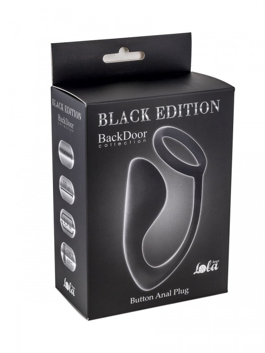 Чёрное эрекционное кольцо с анальной пробкой Button Anal Plug - Lola Games - в Волгодонске купить с доставкой
