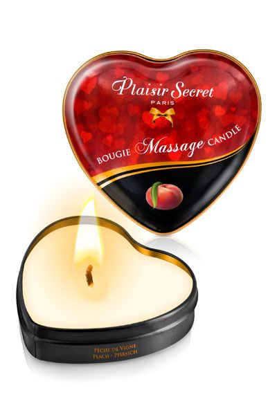 Массажная свеча с ароматом персика Bougie Massage Candle - 35 мл. - Plaisir Secret - купить с доставкой в Волгодонске
