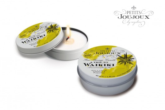 Массажная свеча Petits Joujoux Waikiki Beach с ароматом кокоса и ананаса - 33 гр. - MyStim - купить с доставкой в Волгодонске