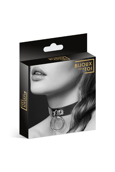 Узенький ошейник из полиуретана с кольцом - Bijoux Pour Toi - купить с доставкой в Волгодонске