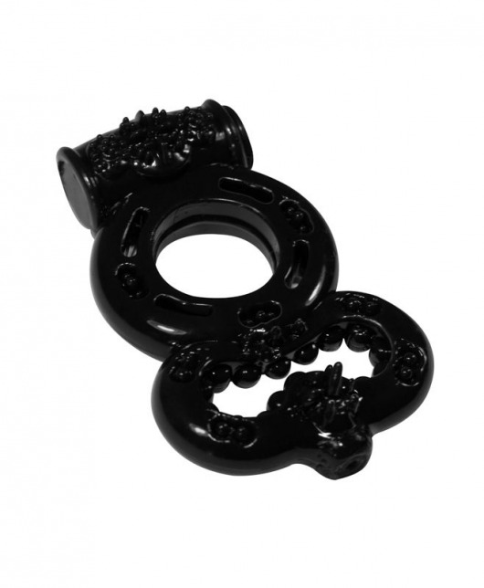 Чёрное эрекционное кольцо Rings Treadle с подхватом - Lola Games - в Волгодонске купить с доставкой
