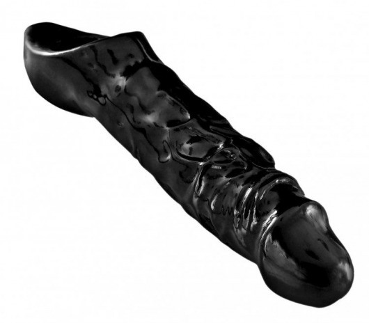 Чёрная увеличивающая насадка на член Mamba Cock Sheath Packaged - 16,5 см. - XR Brands - в Волгодонске купить с доставкой