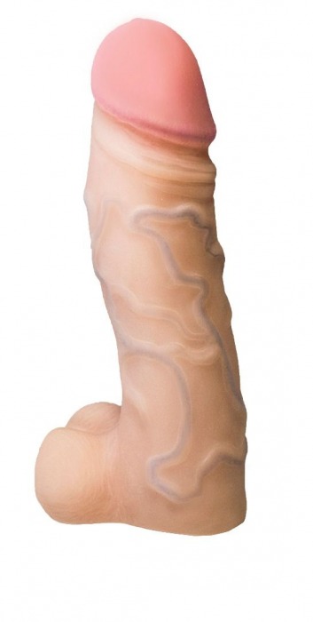 Реалистичная насадка с мошонкой REAL Standard - 15,5 см. - LOVETOY (А-Полимер) - купить с доставкой в Волгодонске