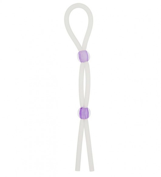 Прозрачное эрекционное кольцо-лассо SILICONE LASSO COCK RING DUAL BEADS - NMC - в Волгодонске купить с доставкой