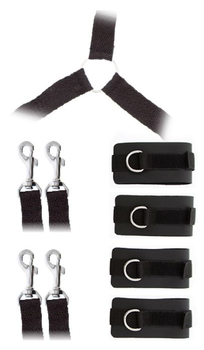 Комплект наручников и поножей LUXURIOUS BED RESTRAINT CUFF SET - Blush Novelties - купить с доставкой в Волгодонске